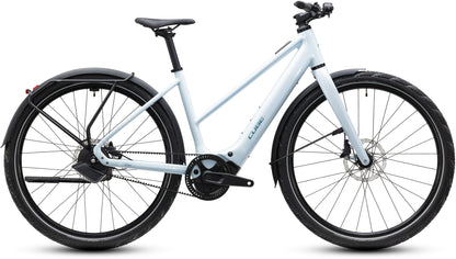CUBE Editor Hybrid SLT 400x FE Trapeze E-Cityrad 2027 in glacier und prizm, Seitenansicht