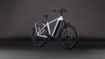 Produktbild: Cube Kathmandu Hybrid SLX 800 foggrey´n´grey, Schrägansicht (schwarzer Hintergrund)