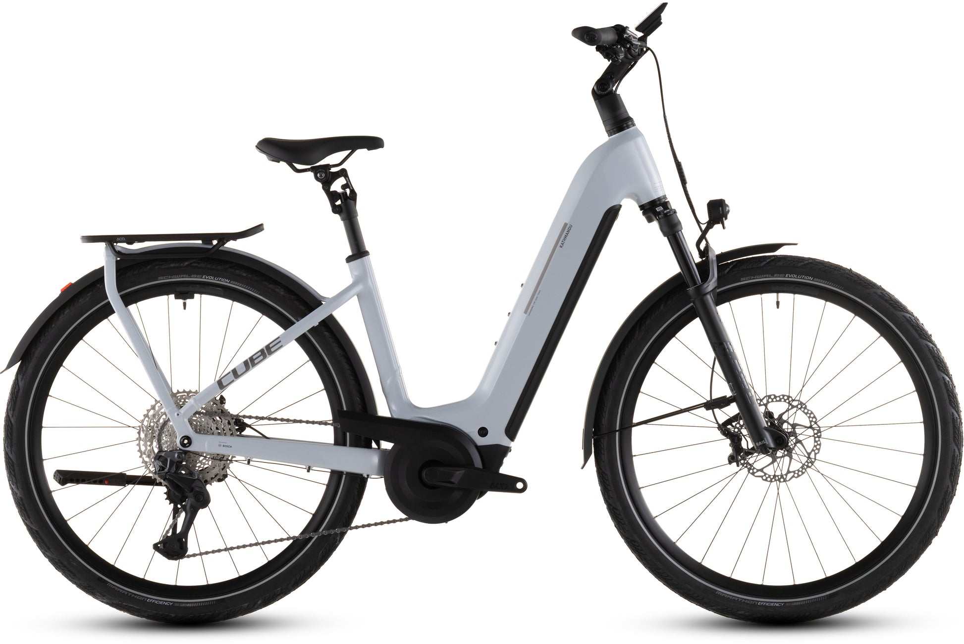 Produktbild: Cube Kathmandu Hybrid SLX 800 foggrey´n´grey, Seitenansicht (weißer Hintergrund)