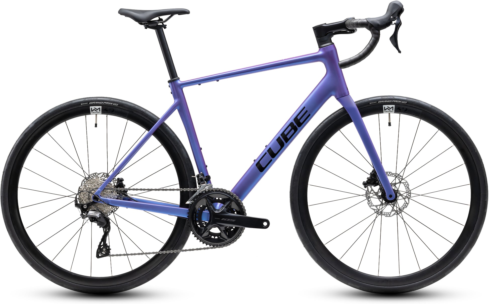 CUBE Attain SLX Rennrad 2027 in blueiris und black, Seitenansicht