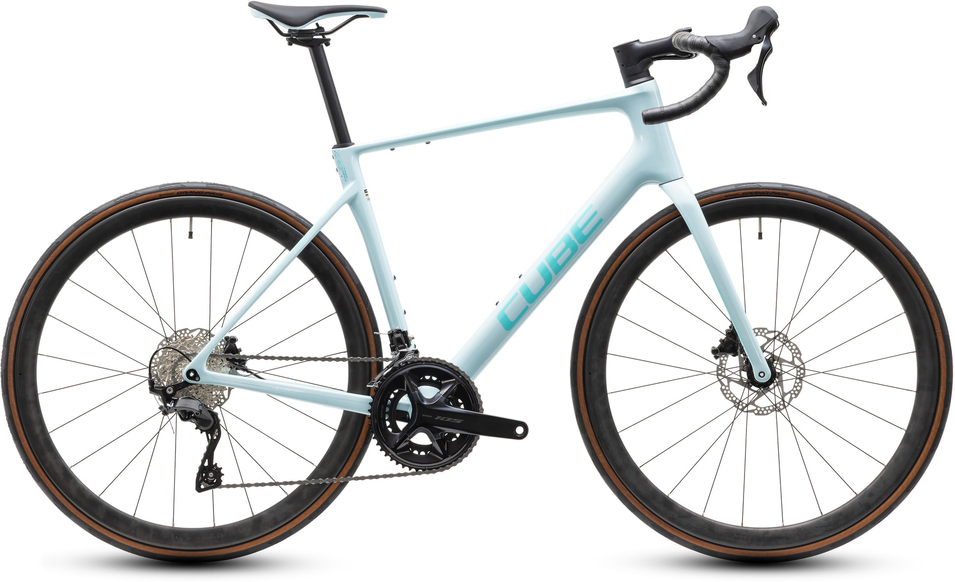 CUBE Attain C:62 Race Rennrad 2027 in frostymint und mint, Seitenansicht