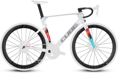 CUBE Litening Aero C:68X Frameset Rahmenset 2027 in graphic und white, Seitenansicht
