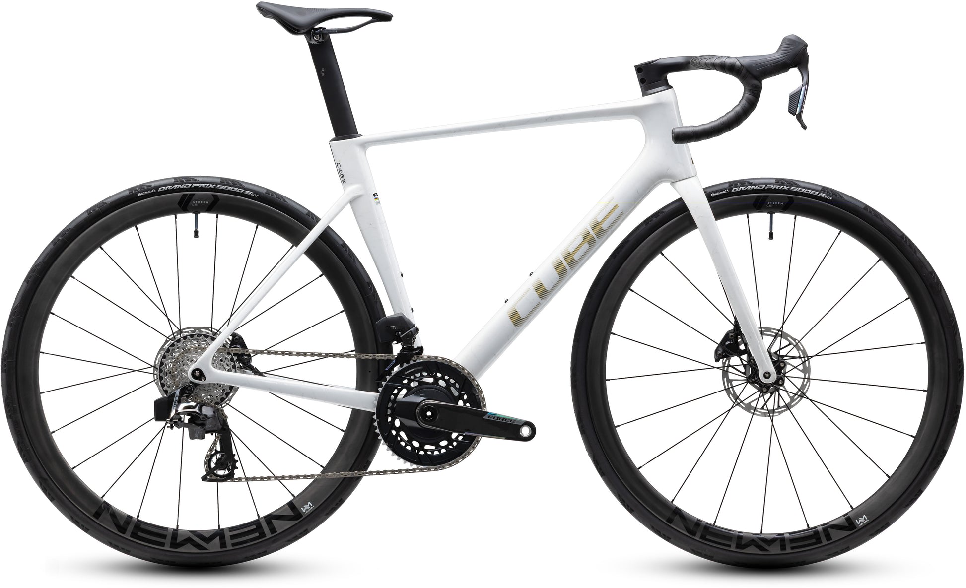 CUBE Litening Air C:68X Pro Rennrad 2027 in chalkyfibre und gold, Seitenansicht