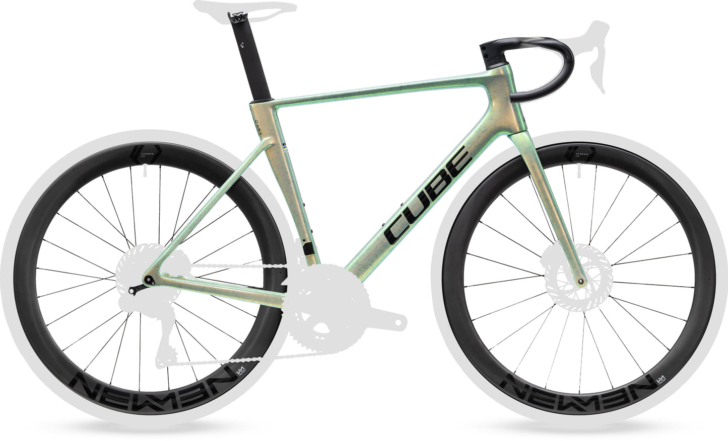 CUBE Litening Air C:68X Frameset Rahmenset 2027 in genesisfibre und black, Seitenansicht