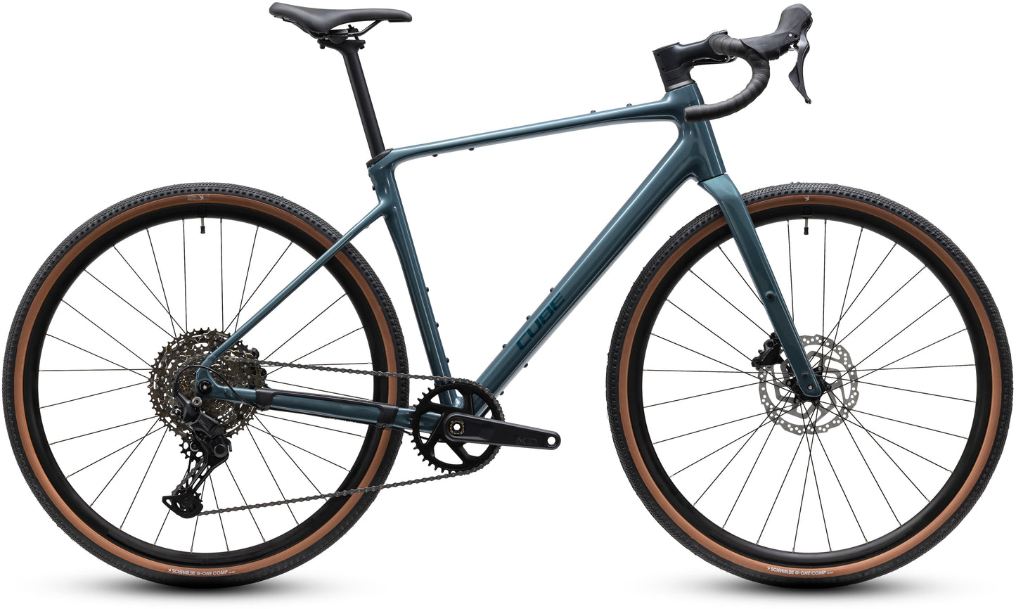 CUBE Nuroad Pro Gravelbike 2027 in taiga und blue, Seitenansicht