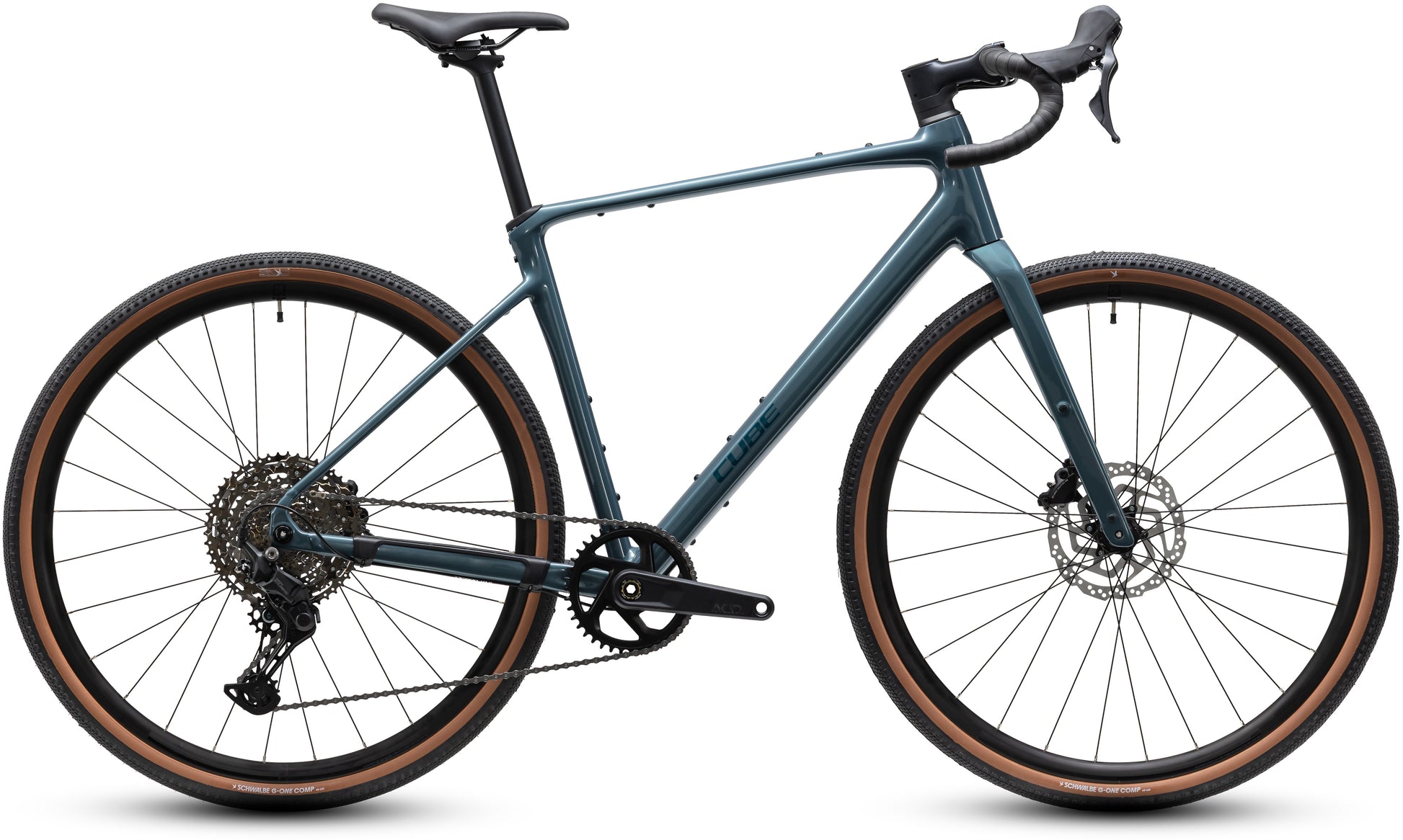 CUBE Nuroad Pro Gravelbike 2027 in taiga und blue, Seitenansicht
