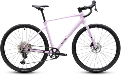 CUBE Nuroad EX Gravelbike 2027 in bubblegum und black, Seitenansicht