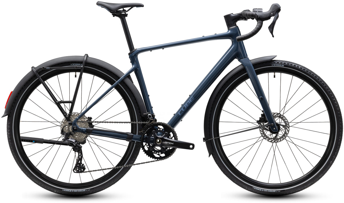 CUBE Nuroad Race FE Gravelbike 2027 in inkgrey und grey, Seitenansicht