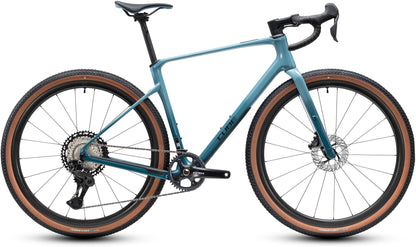 CUBE Nuroad C:62 EX Gravelbike 2027 in surfblue und black, Seitenansicht