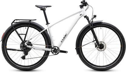 CUBE Aim ONE FE Mountainbike Hardtail 2027 in metallicwhite und black, Seitenansicht