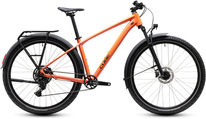 CUBE Aim ONE FE Mountainbike Hardtail 2027 in salmon und black, Seitenansicht