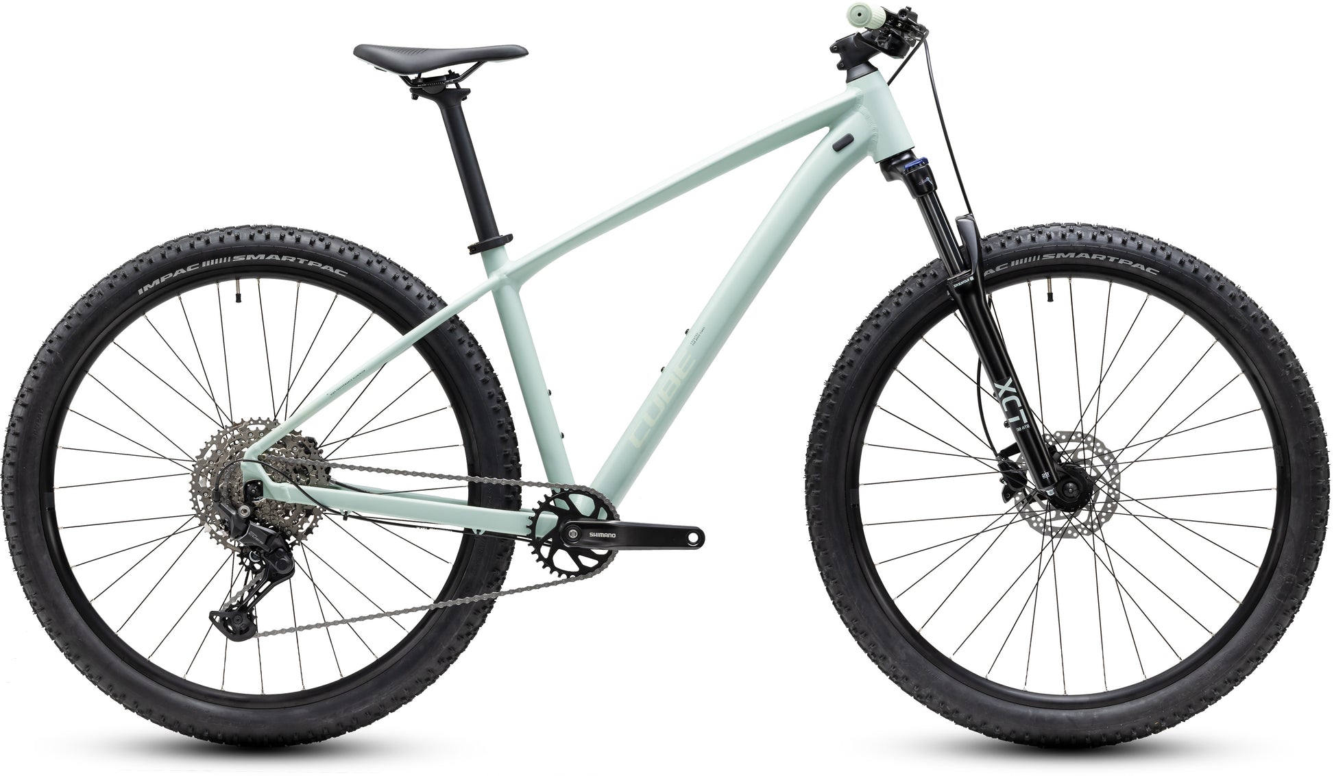 CUBE Aim Pro Mountainbike Hardtail 2027 in aloegreen und green, Seitenansicht
