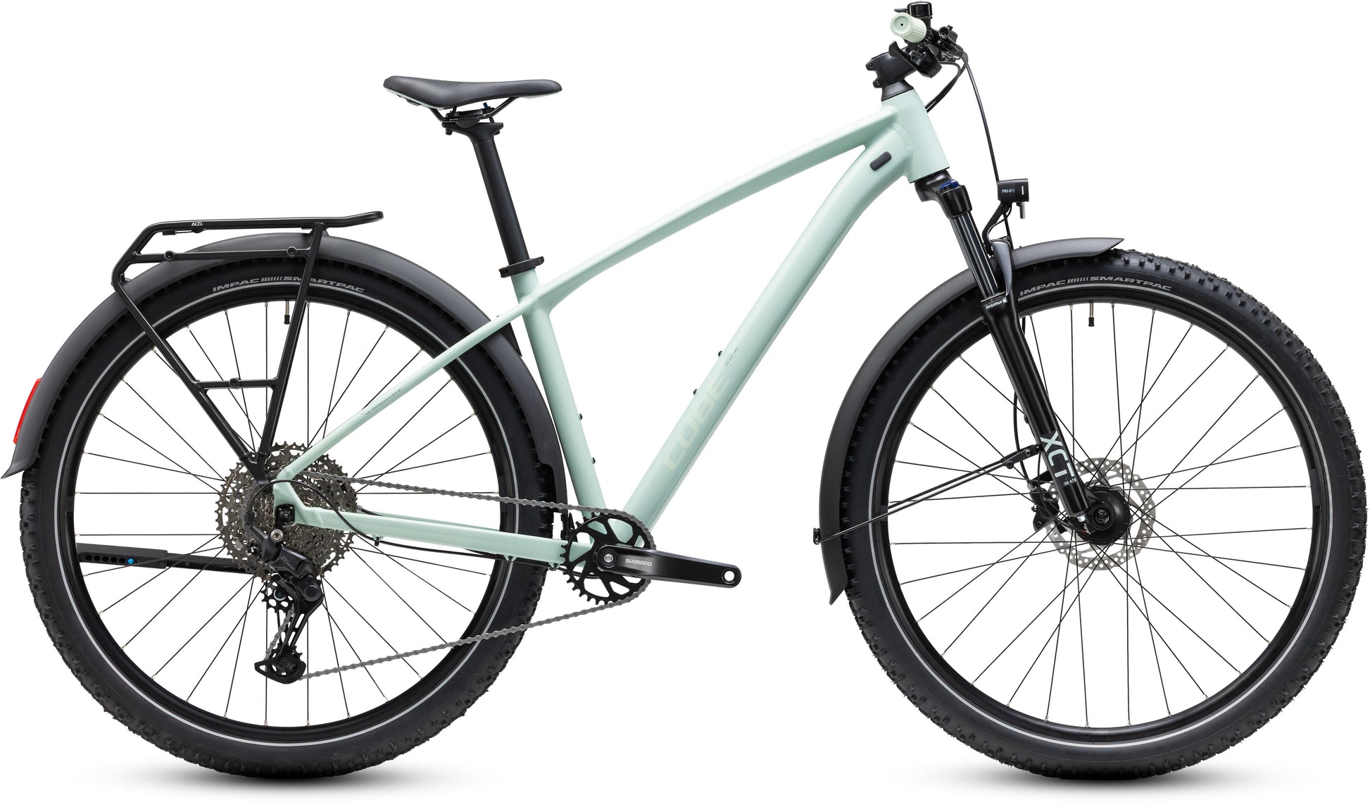 CUBE Aim Pro FE Mountainbike Hardtail 2027 in aloegreen und green, Seitenansicht