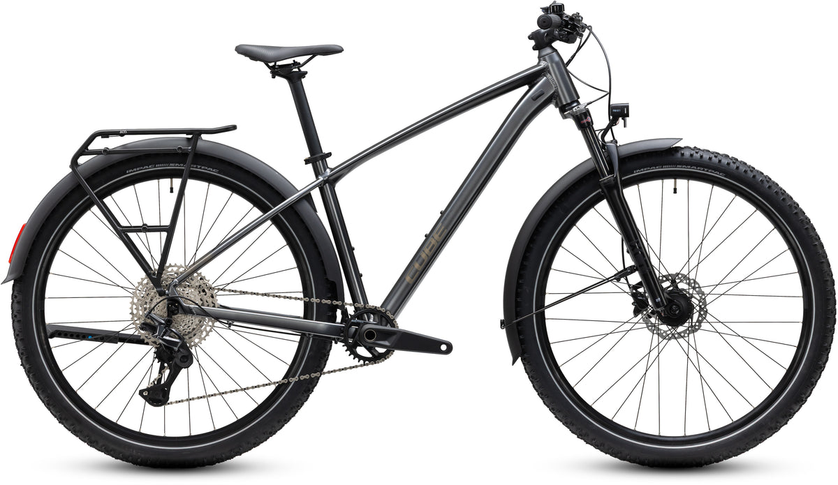 CUBE Aim SLX FE Mountainbike Hardtail 2027 in slateblack und chrome, Seitenansicht
