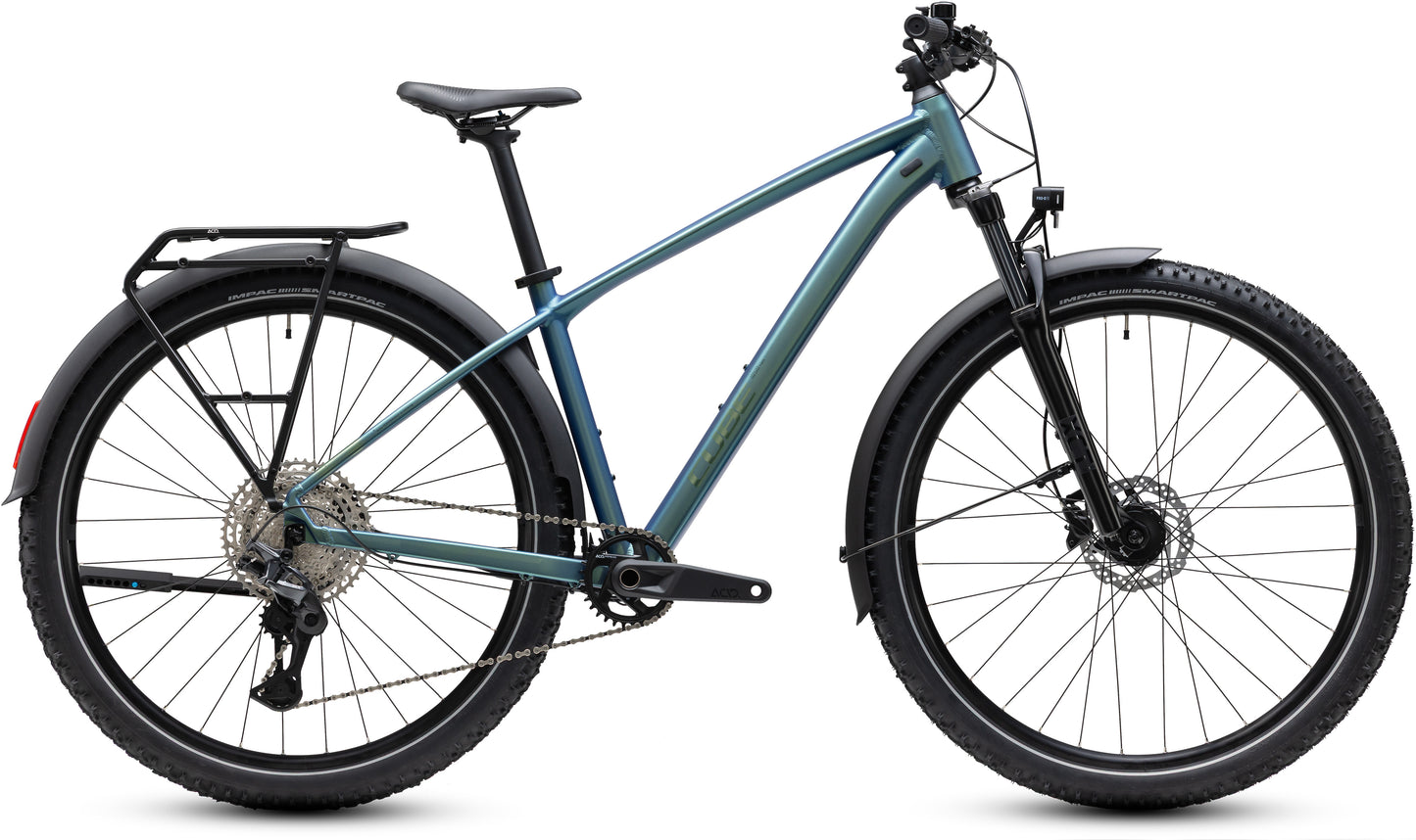 CUBE Aim SLX FE Mountainbike Hardtail 2027 in shiftverde und chrome, Seitenansicht