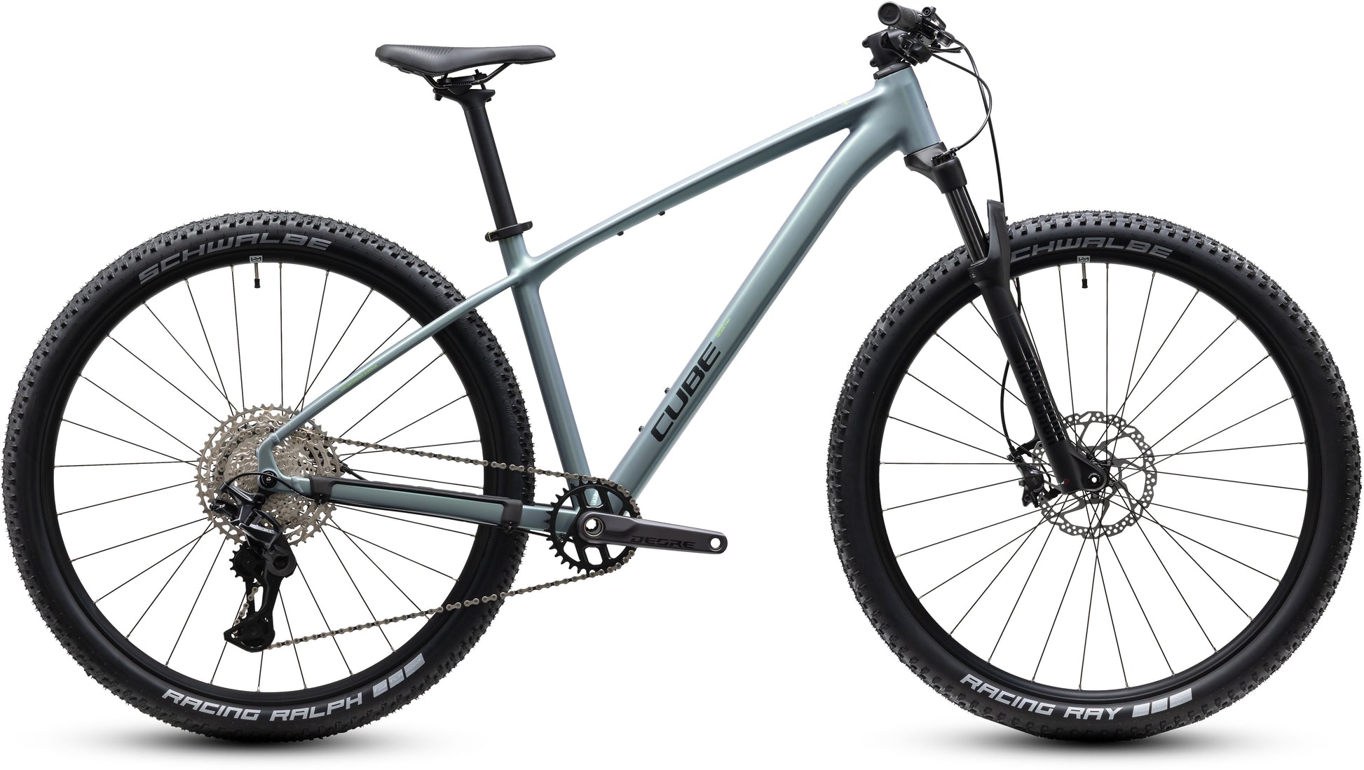 CUBE Reaction SLX Mountainbike Hardtail 2027 in seagrey und black, Seitenansicht