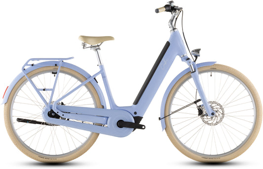 Produktbild: Cube Aruba Hybrid 600 blueblossom´n´creme, Seitenansicht (weißer Hintergrund)