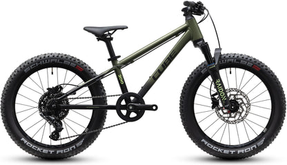 CUBE Reaction 200 TM Kinderrad 2027 in reedgreen und lime, Seitenansicht