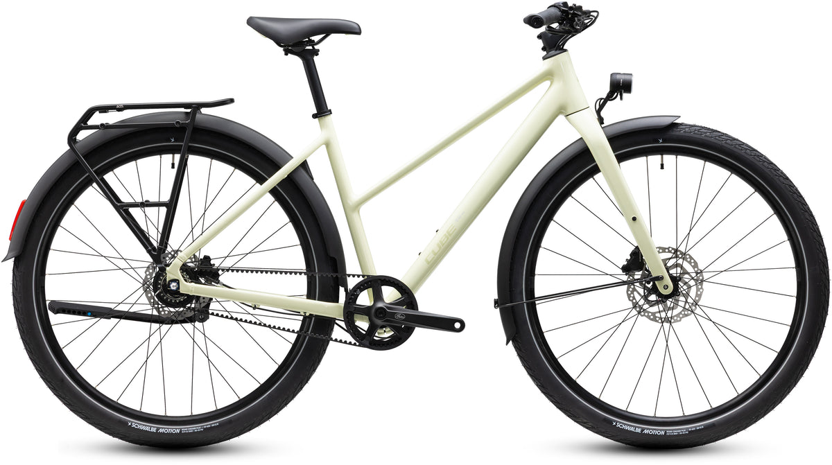 CUBE Editor Pro FE Trapeze Cityrad 2027 in mellowyellow und lilac, Seitenansicht
