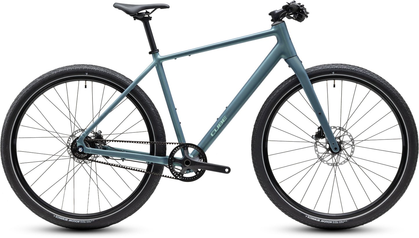 CUBE Editor SLX Cityrad 2027 in greengranit und green, Seitenansicht