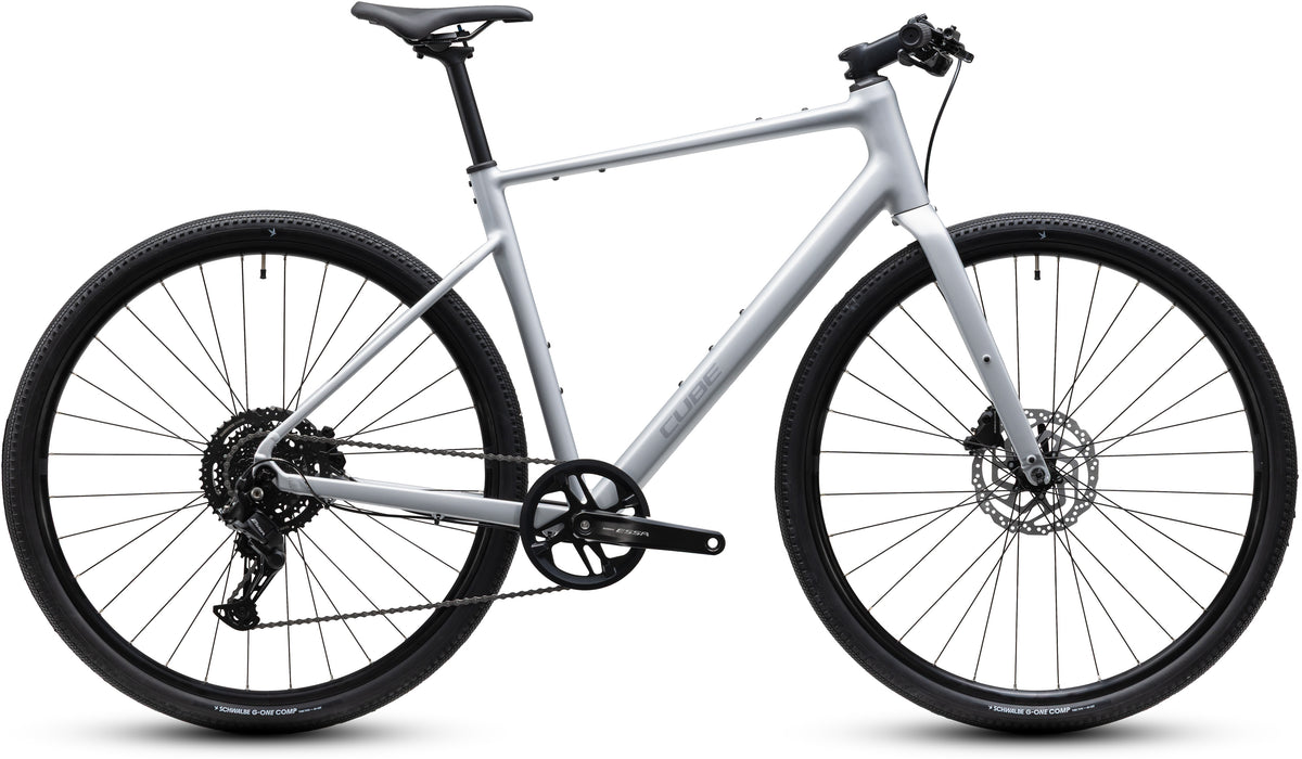 CUBE Nulane ONE Fitnessbike 2027 in silverstar und reflex, Seitenansicht