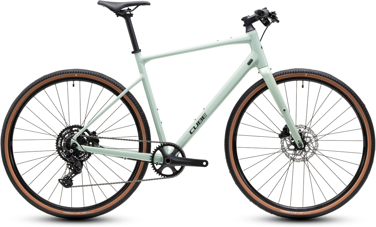 CUBE Nulane Pro Fitnessbike 2027 in aloegreen und black, Seitenansicht