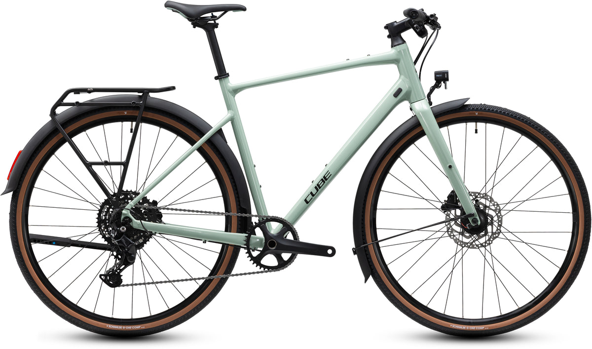 CUBE Nulane Pro FE Fitnessbike 2027 in aloegreen und black, Seitenansicht