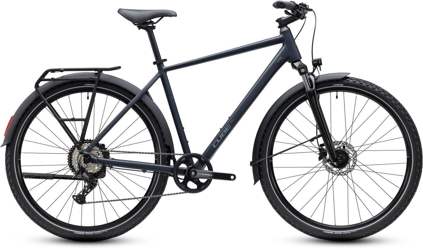 CUBE Nature ONE FE Trekkingrad 2027 in ink und grey, Seitenansicht