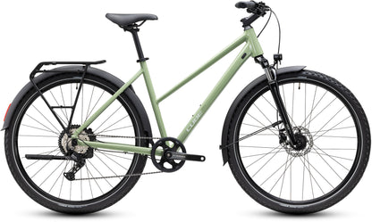 CUBE Nature ONE FE Trapeze Trekkingrad 2027 in almondgreen´green, Seitenansicht