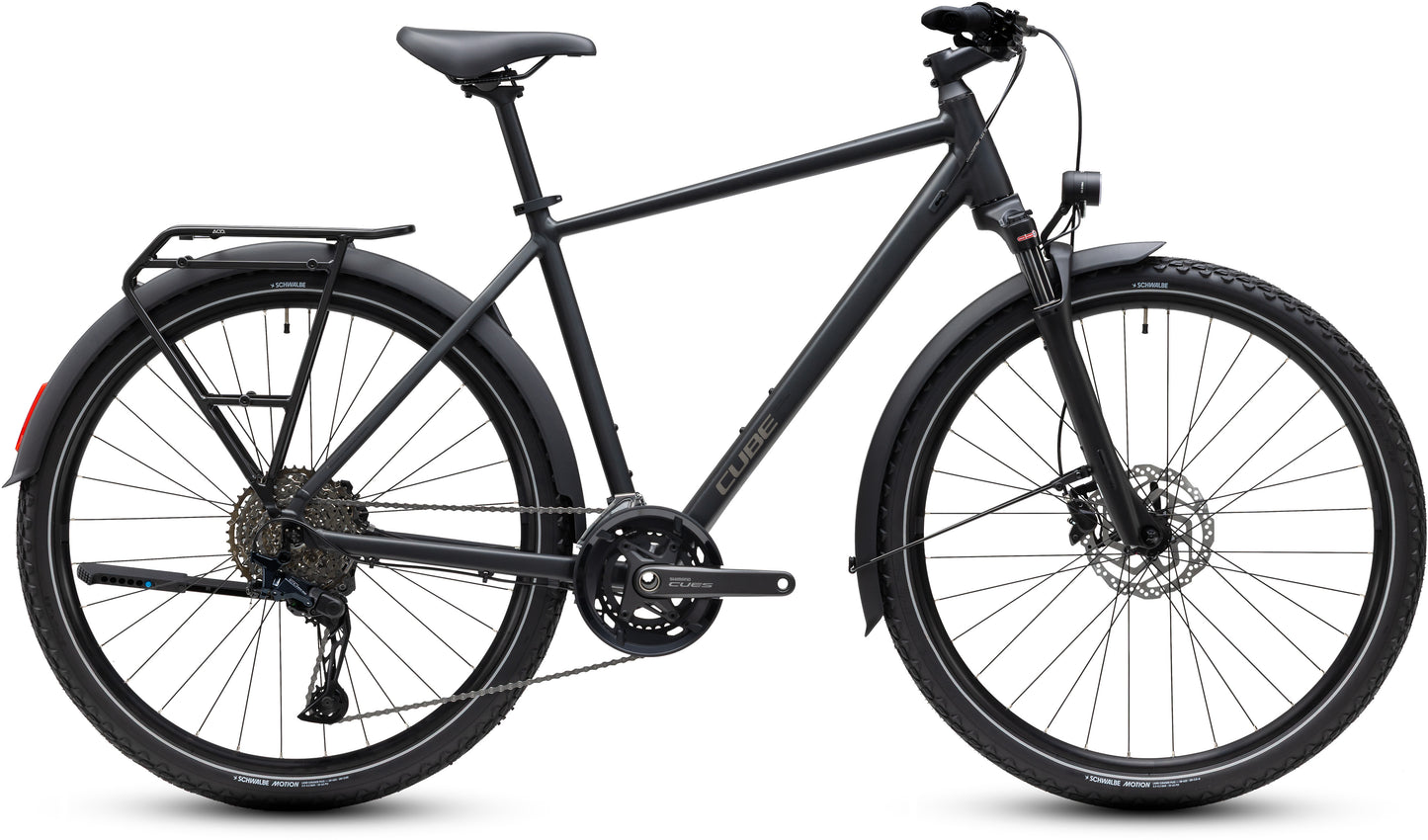CUBE Nature EXC FE Trekkingrad 2027 in grey und chrome, Seitenansicht