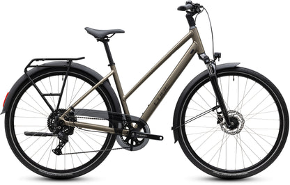 CUBE Touring ONE Trapeze Trekkingrad 2027 in flashstone und coalchrome, Seitenansicht