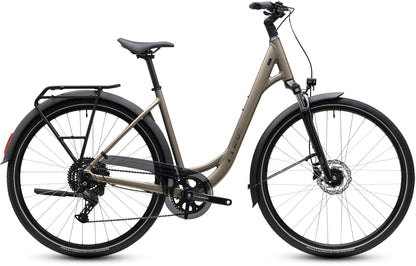 CUBE Touring ONE Easy Entry Trekkingrad 2027 in flashstone und coalchrome, Seitenansicht