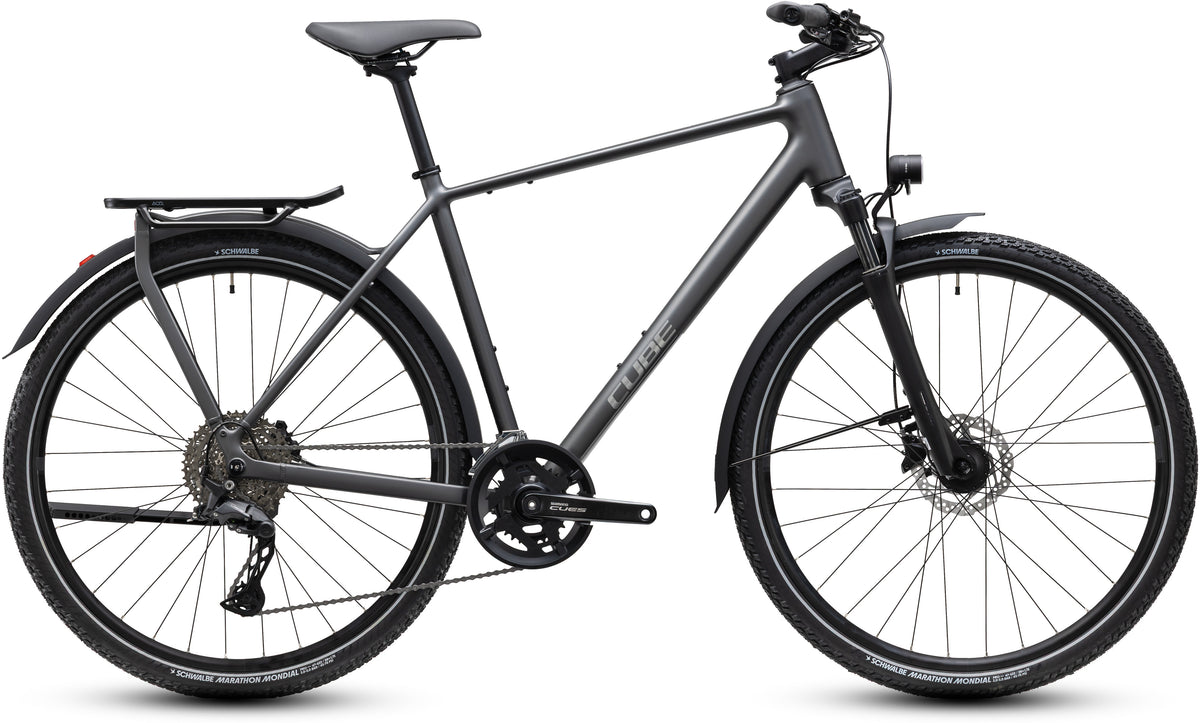 CUBE Kathmandu Pro Trekkingrad 2027 in slabgrey und chrome, Seitenansicht