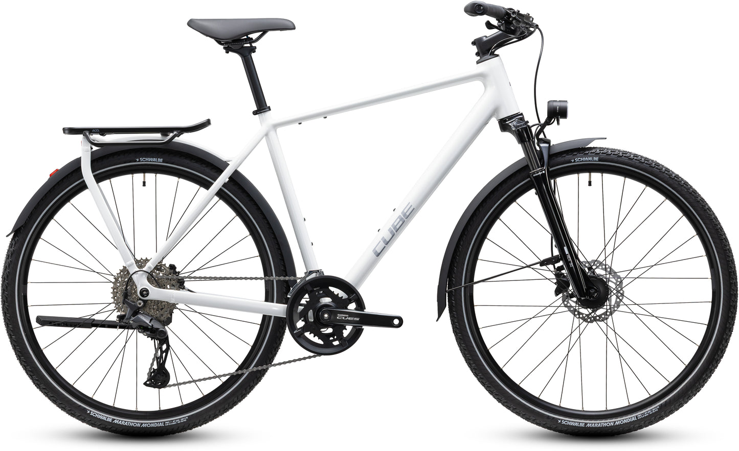 CUBE Kathmandu Pro Trekkingrad 2027 in metallicwhite und chrome, Seitenansicht