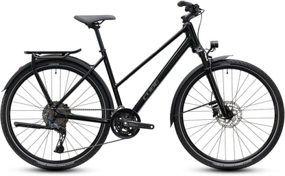 CUBE Kathmandu EXC Trapeze Trekkingrad 2027 in darkcosmos und reflex, Seitenansicht