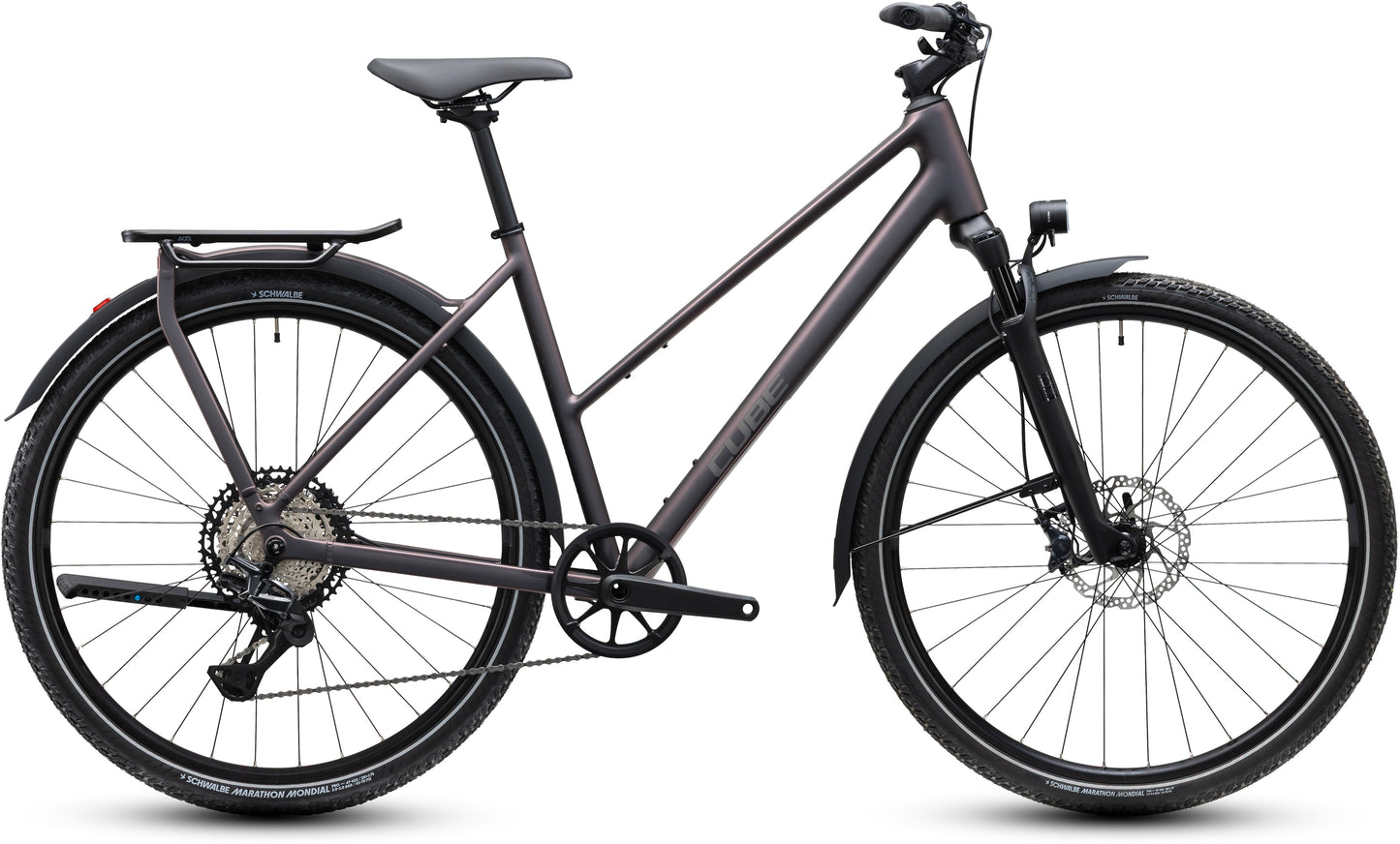 CUBE Kathmandu SLX Trapeze Trekkingrad 2027 in mysticgraphite und reflex, Seitenansicht