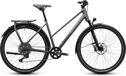 CUBE Kathmandu SLT Trapeze Trekkingrad 2027 in flashgrey und chrome, Seitenansicht