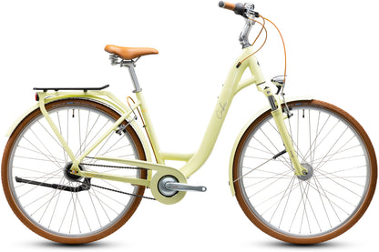 CUBE Aruba Easy Entry Cityrad 2027 in sunnyday und brown, Seitenansicht