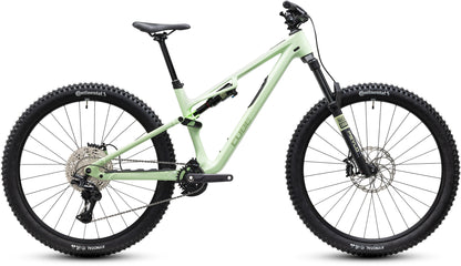 CUBE Stereo HPC Race Mountainbike Fully 2027 in lindgreen und green, Seitenansicht