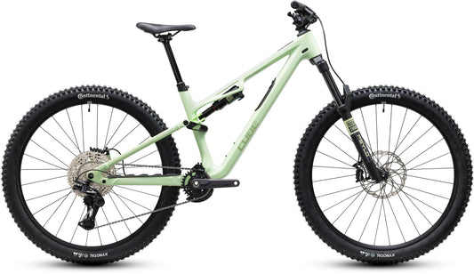 CUBE Stereo HPC Race Mountainbike Fully 2027 in lindgreen und green, Seitenansicht