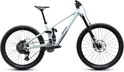 CUBE Fritzz C:62 TM Mountainbike Fully 2027 in hintofmint und grey, Seitenansicht