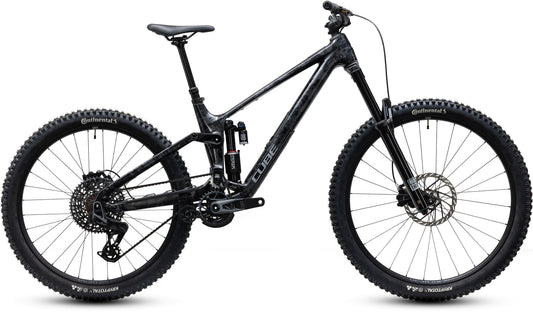 CUBE Fritzz C:62 Super TM Mountainbike Fully 2027 in graphiteglitch und grey, Seitenansicht