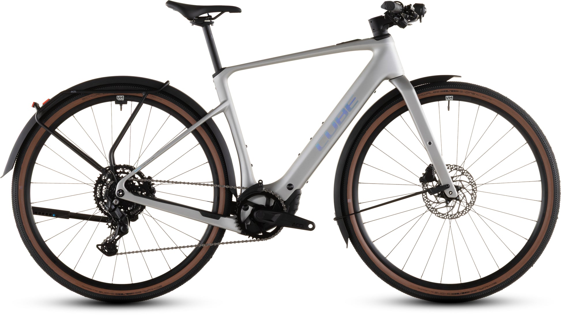 Produktbild: Cube Nulane Hybrid C:62 Race 400X FE sleekgrey´n´prism, Seitenansicht (weißer Hintergrund)