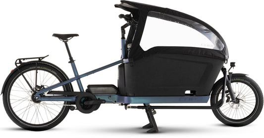 CUBE Cargo Hybrid Comfort Pro Family 800 E-Lastenrad 2027 in smaragdgrey und reflex, Seitenansicht