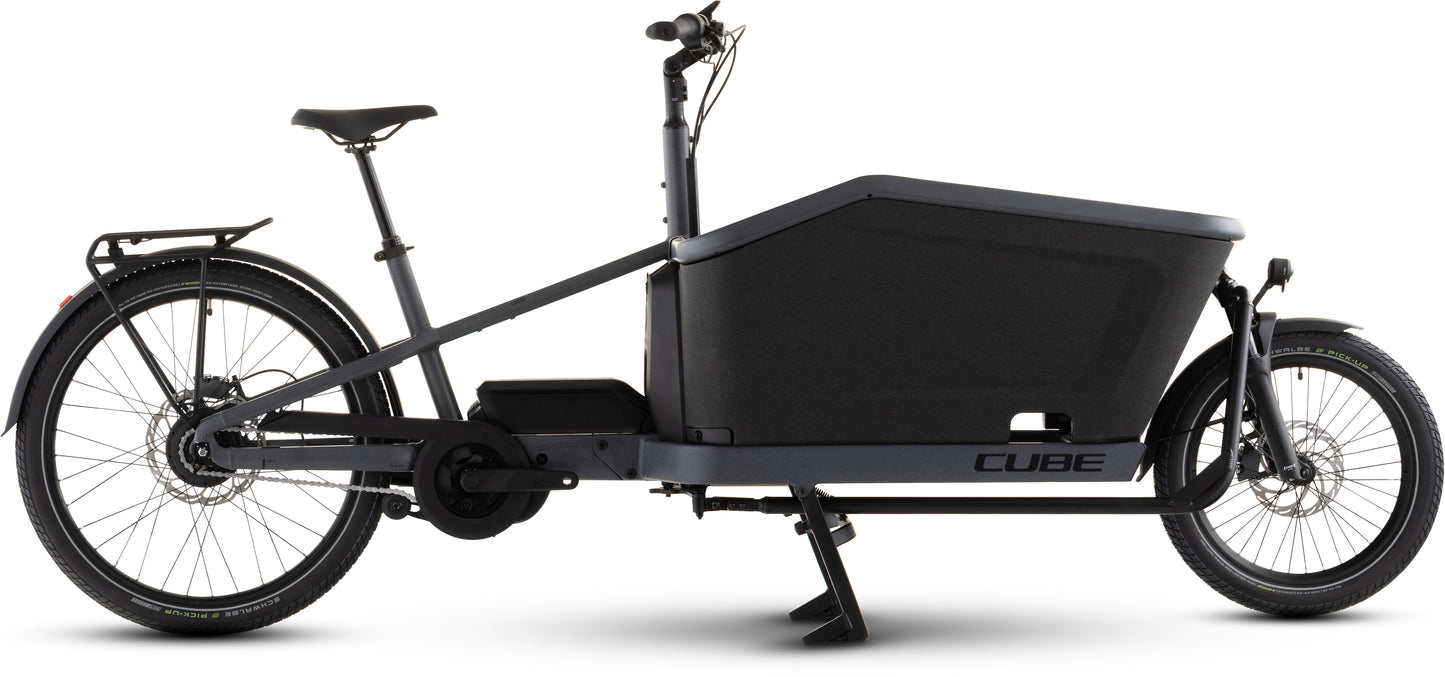 CUBE Cargo Hybrid Comfort SLX 800 E-Lastenrad 2027 in stonegrit und black, Seitenansicht