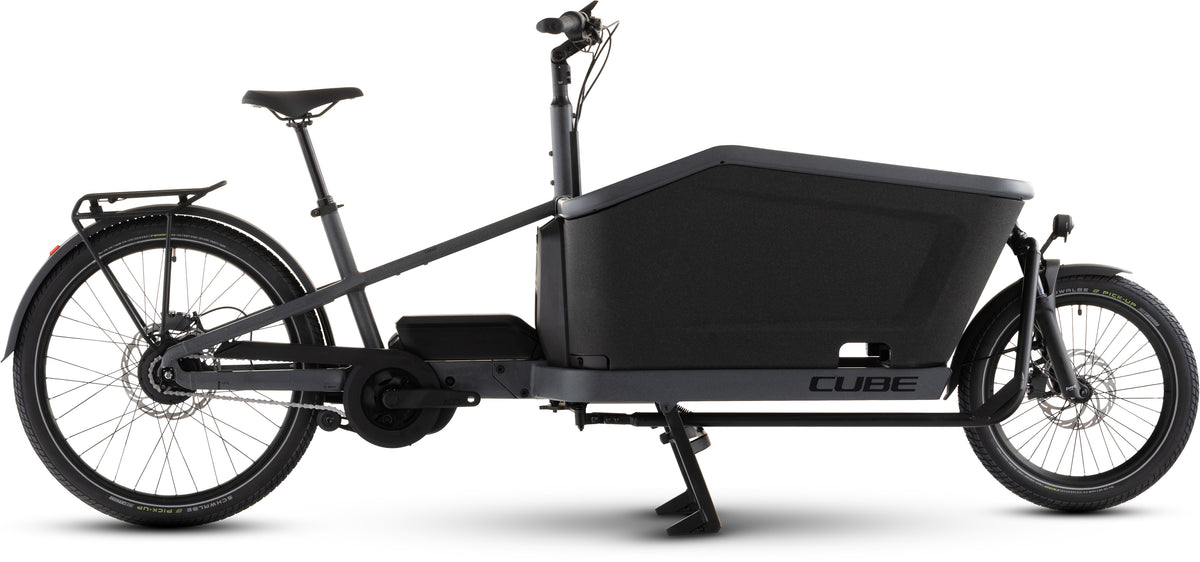 CUBE Cargo Hybrid Comfort SLX 800 E-Lastenrad 2027 in stonegrit und black, Seitenansicht