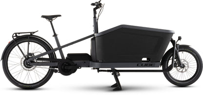 CUBE Cargo Hybrid Comfort SLX 800 E-Lastenrad 2027 in stonegrit und black, Seitenansicht