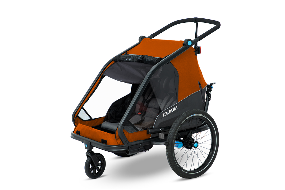 CUBE Kinderanhänger DOUBLE für zwei Kinder, erhältlich im CUBE Store Göttingen, Hildesheim und Goslar
