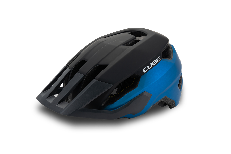 CUBE Helm TROOPER 2026 – Fahrradhelm blau-schwarz, Freisteller