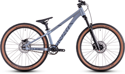 CUBE Flying Circus 240 Dirtbike 2027 in hazeblue und reflex, Seitenansicht